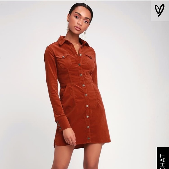 long sleeve corduroy dress